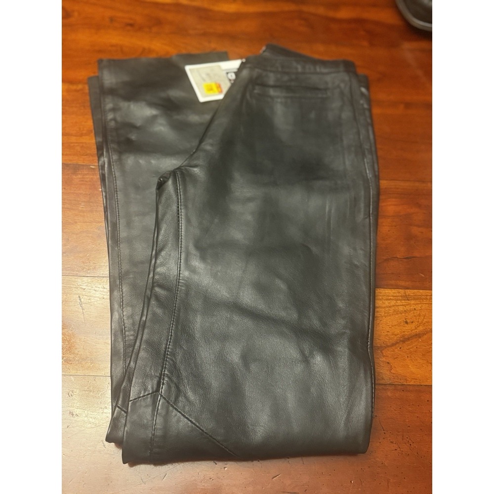 Leather Limited Size 4 Black Leather Pants‎ Lined Women w/h Raw Edge